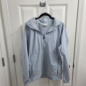 Lightweight Hooded Windbreaker Jacket - Pale Blue